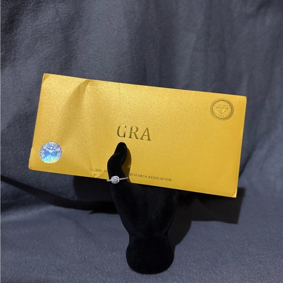 Adjustable Moissanite Ring 0.5 ct D Color Cushion Cut‎ – GRA Certified w/ Box - Picture 7 of 16